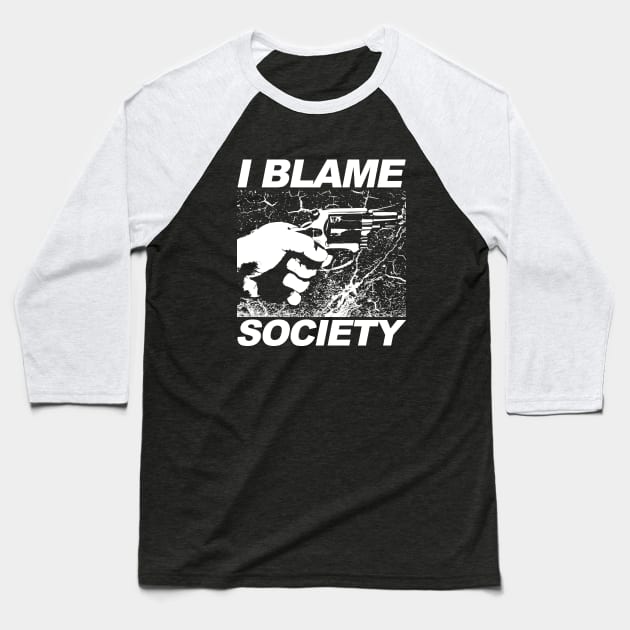 I Blame Society Handgun Classic Baseball T-Shirt by xlaxiata